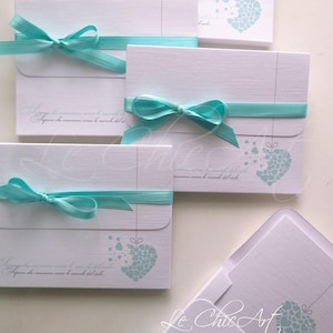 Set da 10 pz Partecipazione matrimonio mod. Pocket Linea graphiques a 3 pagine