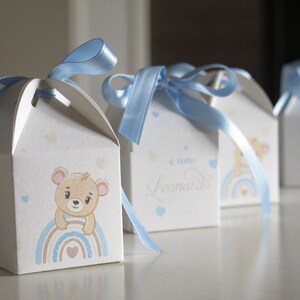 Bomboniera Nascita Personalizzata Elefantino Orsetto Scatola Porta Confetti Lanterna con Nome Tema Arcobaleno Natale Regalo Bimbo Bimba