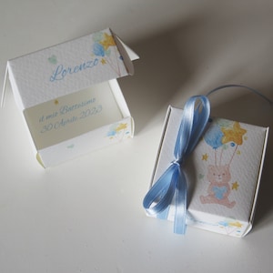 Set  Porta confetti Battesimo. Tema dolce orsetto.