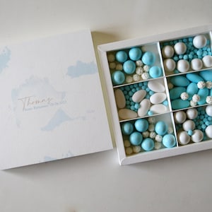 Scatole Degustazione Confetti a Sfilo 17x17x2cm  Bomboniere Battesimo 6 Scomparti Già Assemblate Piccolo Principe, Orsetto Arcobaleno