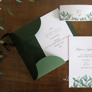 Set da 10pz. Partecipazioni mod. busta apribile su 4 lati 12x18cm