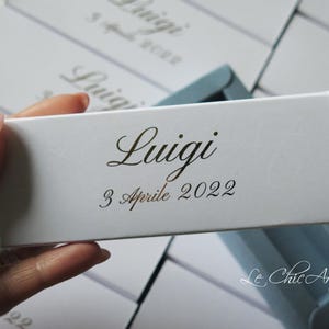 Set Scatola portaconfetti battesimo oro e carta da zucchero