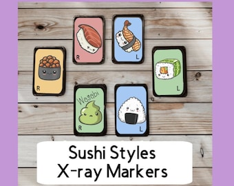 Sushi X-Ray Marker - Cute Kawaii Sushi Xray Markers with Initials - Nigiri sushi rolls onigiri rice cakes
