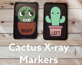 Happy and Grumpy Cactus Xray Markers Custom Made Rad Tech X-Ray with Initials kawaii Cute