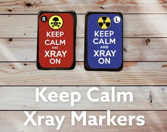 Keep calm Xray Markers Custom Made Rad Tech X-Ray with Initials Keep calm and carry on X-ray on radiation symbol