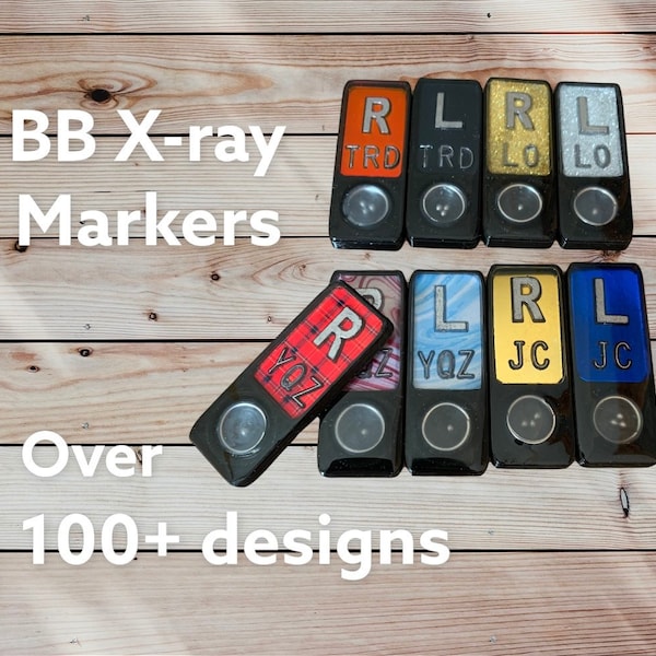 Marcadores de rayos X BB / Perlas posicionales Marcadores de rayos X - Juego de marcadores de rayos X Brillantina Mármol Rojo Azul Más de 50 diseños de perlas posicionales