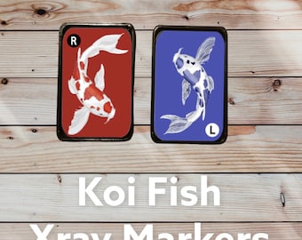 Koi fish Xray Markers Custom Made Rad Tech X-Ray with Initials Japanese koi fish