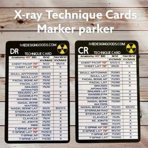 Xray CR & DR Technique Card - Student, beginner tech