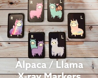 Alpaca llama X-Ray Marker - Cute Kawaii Xray Markers with Initials - rainbow llama unicorn