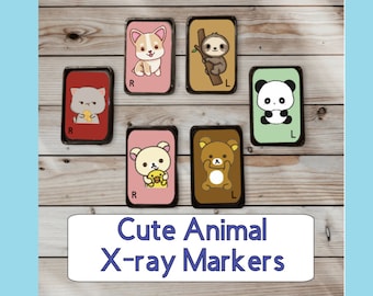 Kawaii Animal X-Ray Marker with Initials - Bear cats kittens frogs chicks