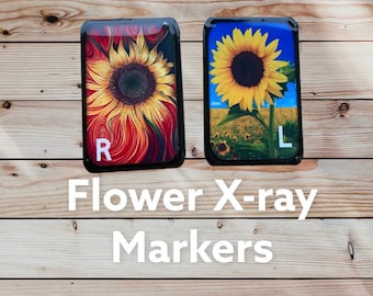 Sunflower Xray Markers Custom Made Rad Tech X-Ray with Initials Cute beautiful flower rose