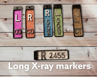 1 Sets Long Xray Markers Rad Tech custom Xray Markers with Initials letters or numbers A-Z;0-9 up to 5 letters or numbers, upright arrow
