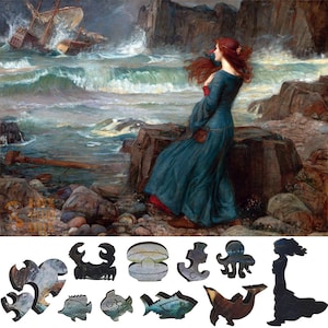 Wooden Jigsaw Puzzles for Adults with Uniquely Shaped Pieces - made in USA by FoxSmartBox - 386 Pieces - Miranda