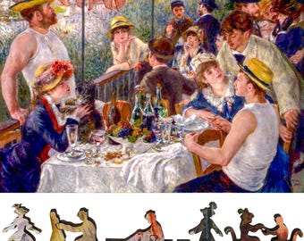 Wooden Jigsaw Puzzles for Adults - Uniquely Shaped Pieces - made in the USA by FoxSmartBox - 414 Pieces - Luncheon of the Boating Party