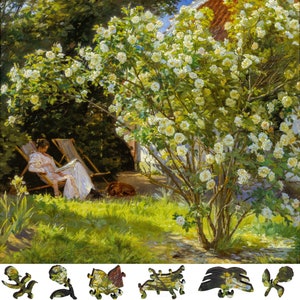 Wooden Jigsaw Puzzles for Adults - Uniquely Shaped Pieces - made in the USA by FoxSmartBox - 215 Pieces - Roses