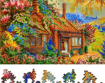 Wooden Jigsaw Puzzles for Adults - Uniquely Shaped Pieces - made in the USA by FoxSmartBox - 329 Pieces - Edge of the Wood