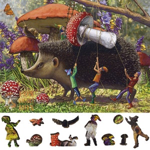Wooden Jigsaw Puzzles for Adults with Uniquely Shaped Pieces - made in USA by FoxSmartBox - 240 Pieces - Majestic Harvest