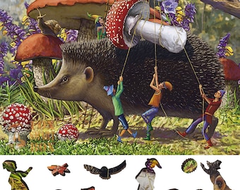 Wooden Jigsaw Puzzles for Adults with Uniquely Shaped Pieces - made in USA by FoxSmartBox - 240 Pieces - Majestic Harvest