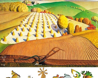 Wooden Jigsaw Puzzles for Adults with Uniquely Shaped Pieces - made in the USA by FoxSmartBox - 242 Pieces - Fall Plowing