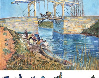 Wooden Jigsaw Puzzles for Adults - Uniquely Shaped Pieces - made in the USA by FoxSmartBox - 265 Pieces - The Langlois Bridge at Arles