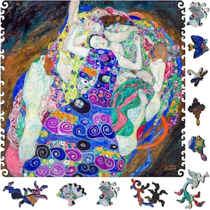 Wooden Jigsaw Puzzles for Adults - Uniquely Shaped Pieces - made in the USA by FoxSmartBox - 242 Pieces - The Maiden