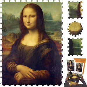 Wooden Jigsaw Puzzles for Adults - Uniquely Shaped Pieces - made in the USA by FoxSmartBox - 220 Pieces - Mona Lisa