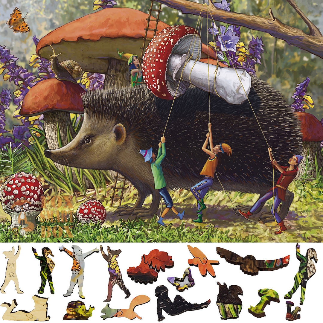 Wooden Jigsaw Puzzles for Adults With Uniquely Shaped Pieces Made in