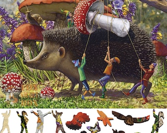 Wooden Jigsaw Puzzles for Adults with Uniquely Shaped Pieces - made in USA by FoxSmartBox - 487 Pieces - Majestic Harvest