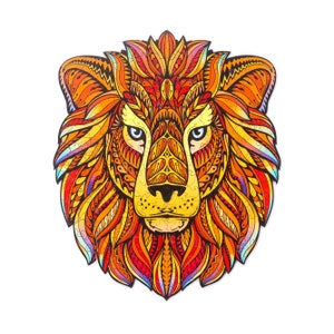 World Famous Wooden Jigsaw Puzzles for Adults and Kids Whimsy Details - 131 pieces -&quot;King Lion&quot; M