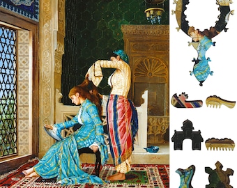 Wooden Jigsaw Puzzles for Adults - Uniquely Shaped Pieces - made in the USA by FoxSmartBox - 230 Pieces - Woman Having Her Hair Combed