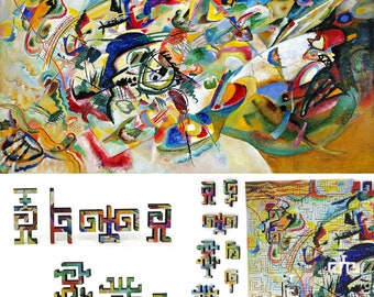 Wooden Jigsaw Puzzles for Adults made in the USA by FoxSmartBox - Geometric - 300 Pieces - Composition VII