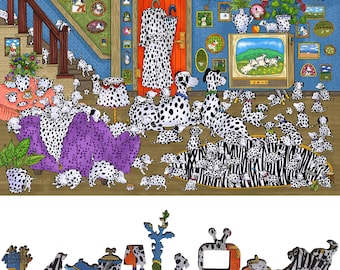 Wooden Jigsaw Puzzles for Adults - Uniquely Shaped Pieces - Made in the USA by FoxSmartBox - 400 Pieces - The Dalmatians