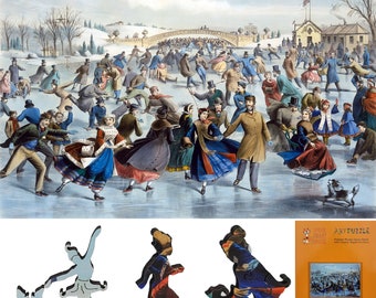 Wooden Jigsaw Puzzle for Adults - Uniquely Shaped Pieces - made in the USA by FoxSmartBox - 262 Pcs - Central Park, Winter –The Skating Pond