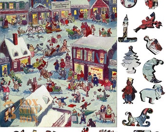 Wooden Jigsaw Puzzles for Adults with Uniquely Shaped Pieces - made in USA by FoxSmartBox - 263 Pieces - Christmas eve at Yapp&#39;s Crossing