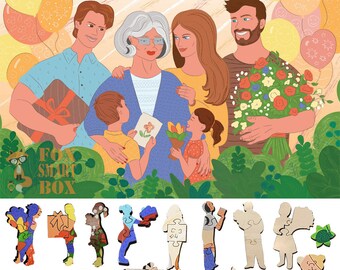 Houten legpuzzels voor volwassenen met uniek gevormde stukjes - gemaakt in de VS door FoxSmartBox - 500 stukjes - Moederdag