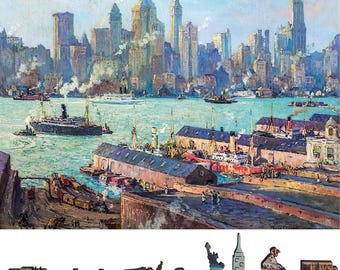 Wooden Jigsaw Puzzles for Adults - Uniquely Shaped Pieces - Made in the USA by FoxSmartBox - 255 Pieces - New York from Brooklyn