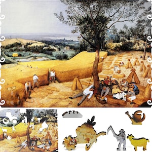 Wooden Jigsaw Puzzles for Adults with Uniquely Shaped Pieces - made in the USA by FoxSmartBox - 280 Pieces - The Harvesters