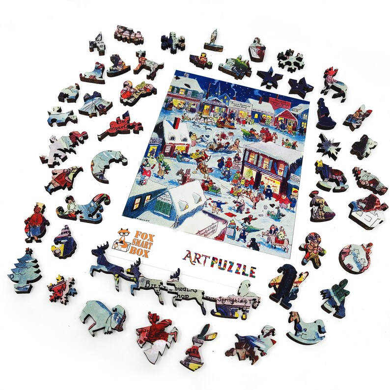 Wooden Jigsaw Puzzles for Adults With Uniquely Shaped Pieces Etsy