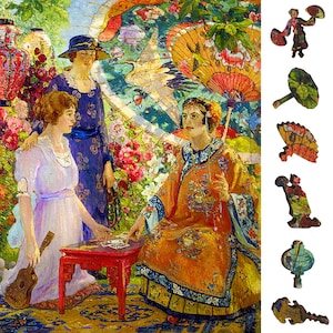 Wooden Jigsaw Puzzles for Adults - Uniquely Shaped Pieces - Made in the USA by FoxSmartBox - 250 Pieces - Fortune Teller