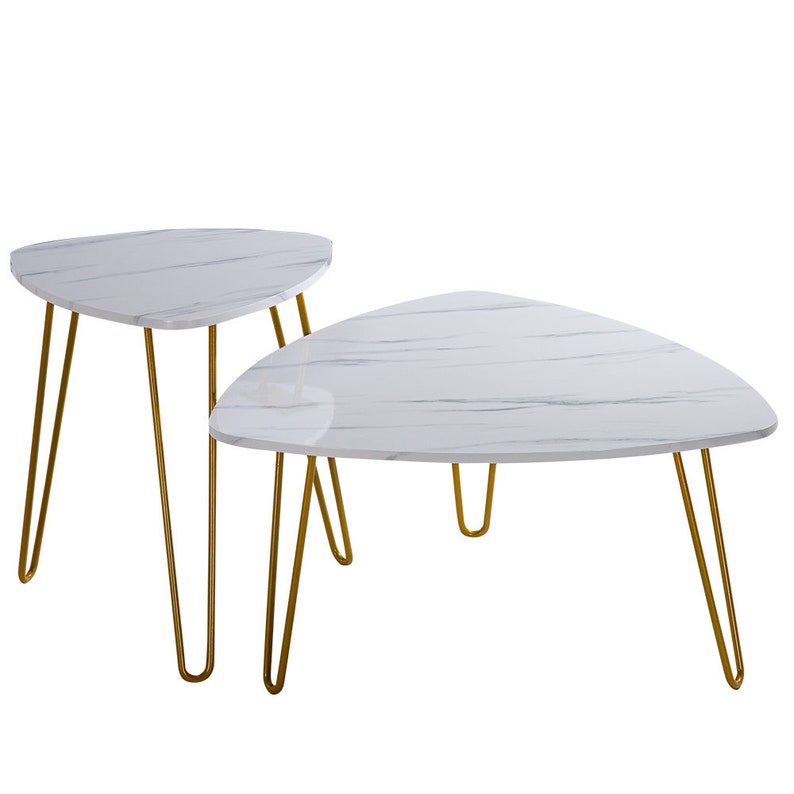 Modern Marble Effect Coffee Table Side Table Marble Effect Etsy