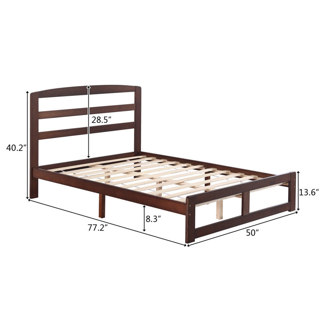 Solid Pine Wood Bed Frame Pine Horizontal Plank Bed Simple Etsy