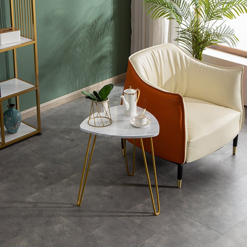 Modern Marble Effect Coffee Table Side Table Marble Effect Etsy