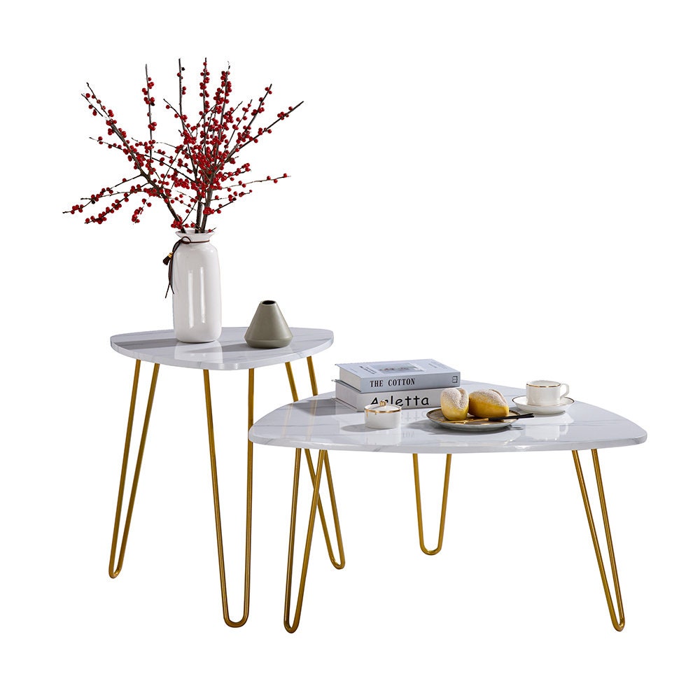 Modern Marble Effect Coffee Table Side Table Marble Effect Etsy