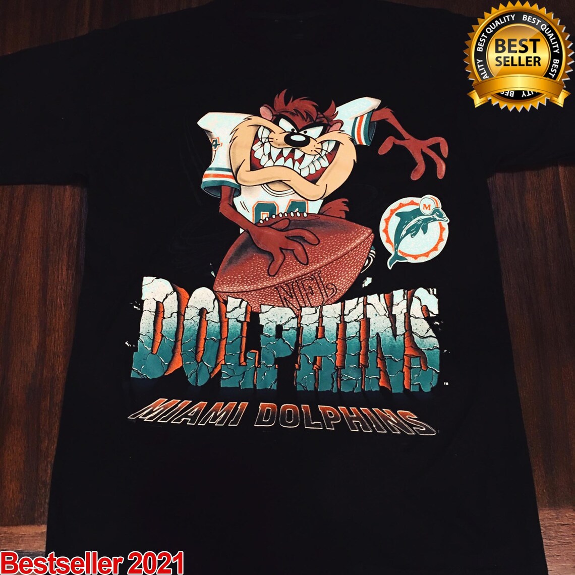Vintage NFL Miami Dolphins Looney Tunes Taz Shirt Unisex