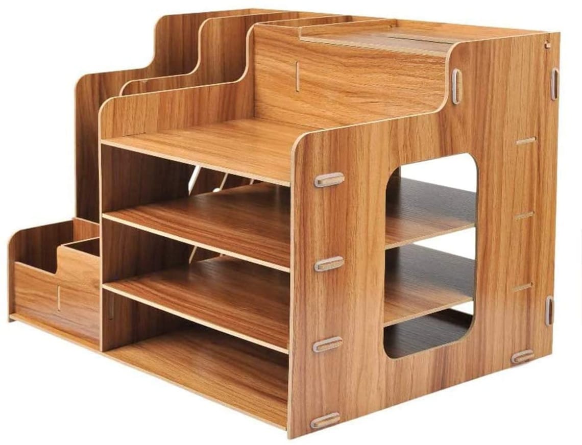 Wooden Desk Organizer with Drawer MultiFunctional DIY Pen Etsy