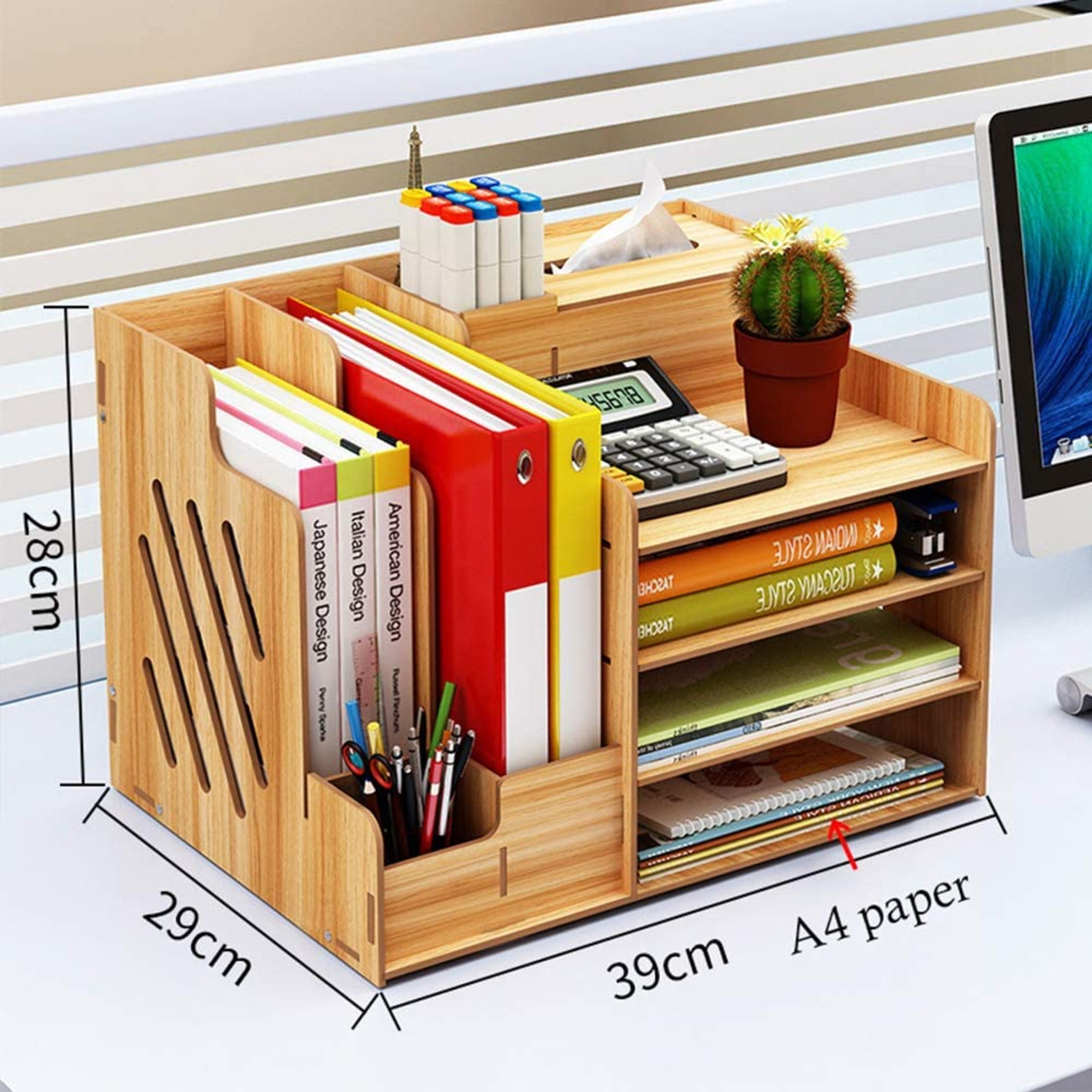 Wooden Desk Organizer with Drawer MultiFunctional DIY Pen Etsy