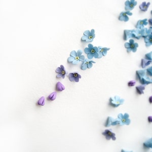 Bloemenkralenset Blauwpaarse bloemen van polymeerklei Vergeet-mij-niet Kralen Tiarakroon Maken Haaraccessoires Bruidssieradenbenodigdheden