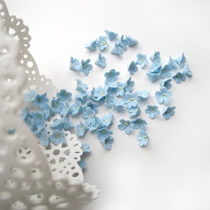 Forget me not beads Loose jewelry making beads Bracelet charms Polymer clay supplies charms Blue wildflower Bridal romantic jewelry image 1