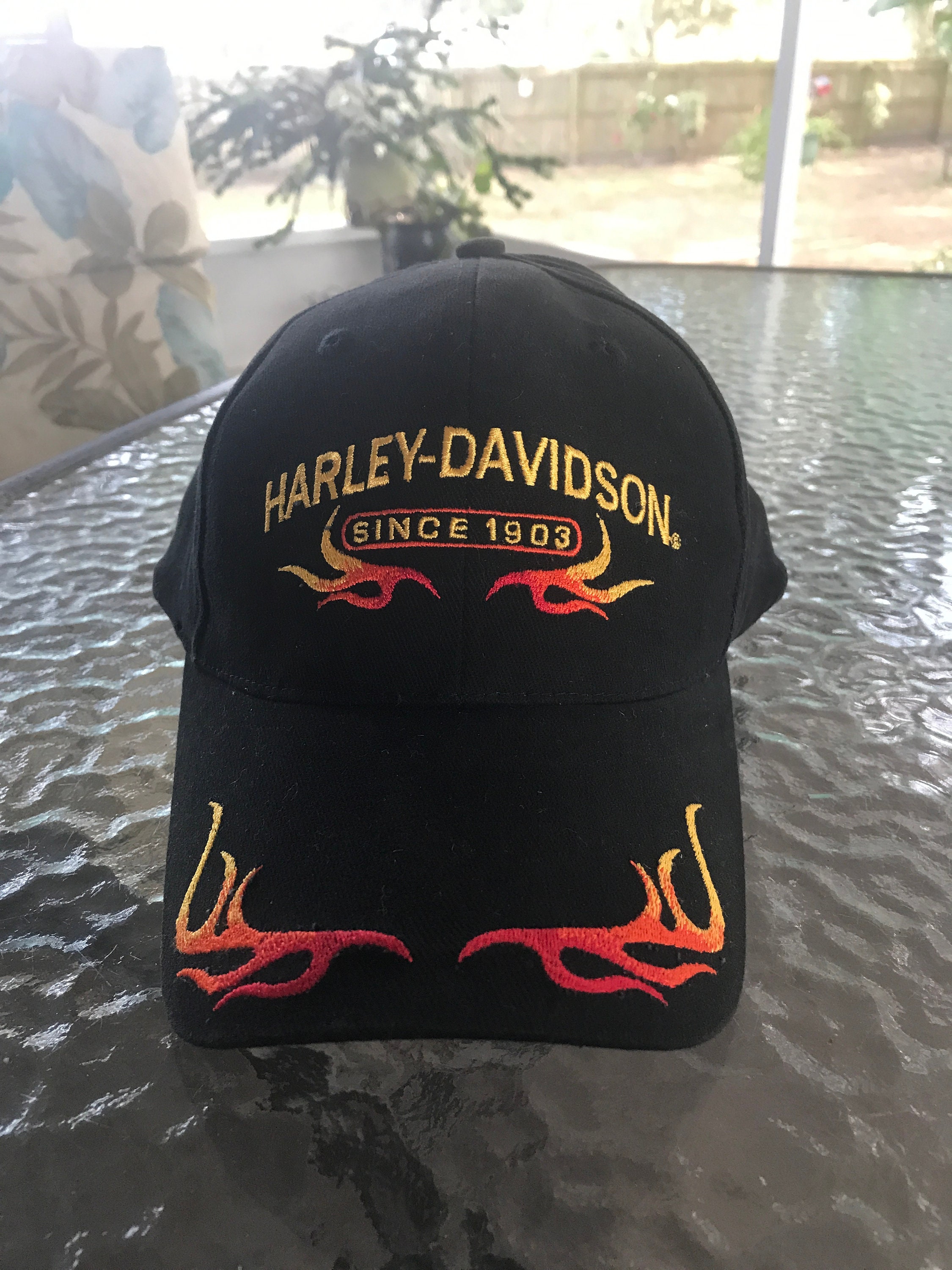 Vintage Harley-davidson Hat Since 1903 With Flames - Etsy