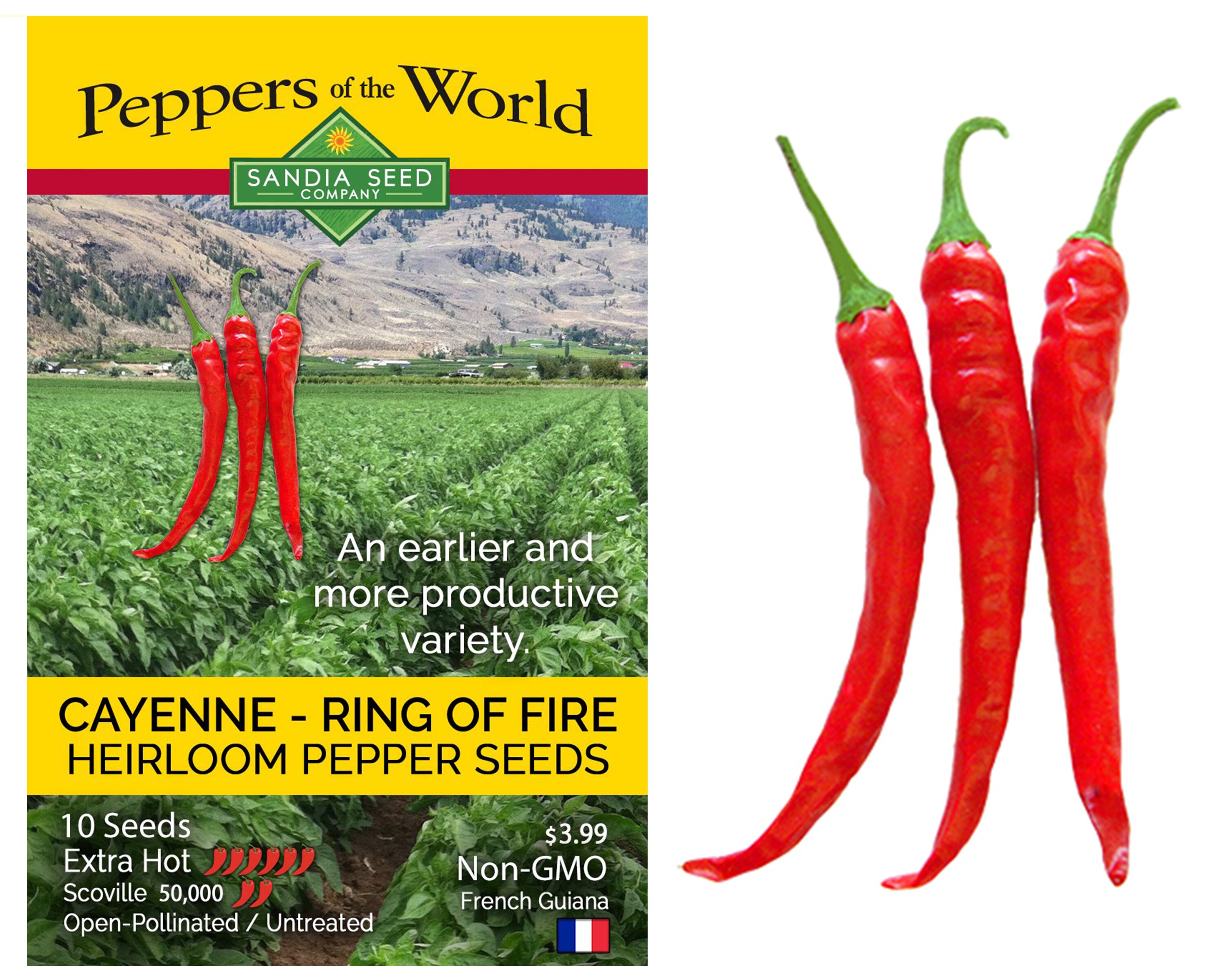 Cayenne ring of Fire Heirloom Hot Pepper Seeds Etsy